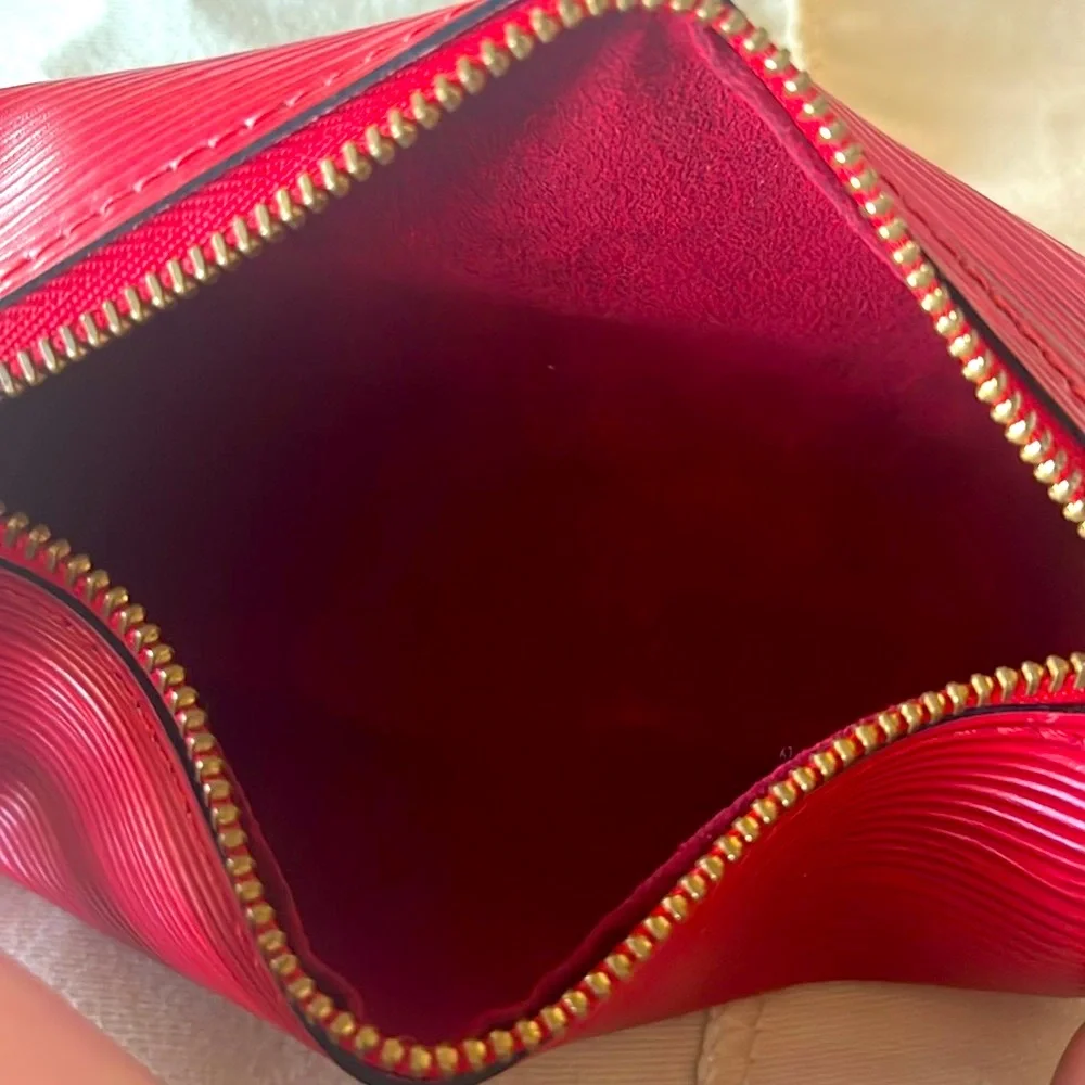 Louis Vuitton Red Epi Leather Cylinder Wristlet